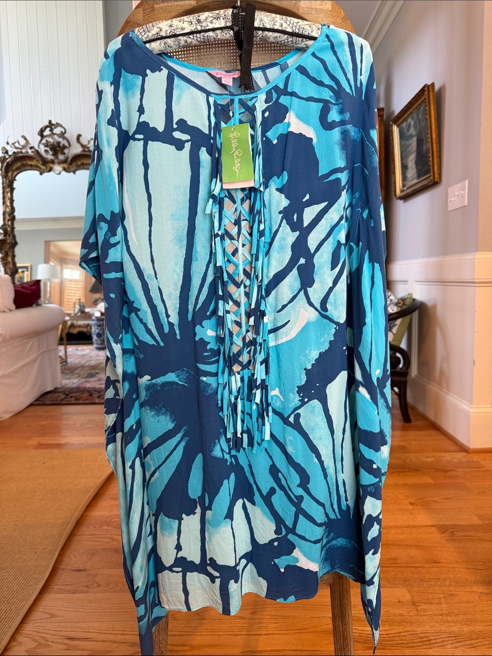 Lilly Pulitzer LINDAMARIE CAFTAN in Sparkling Blue, new with tags
